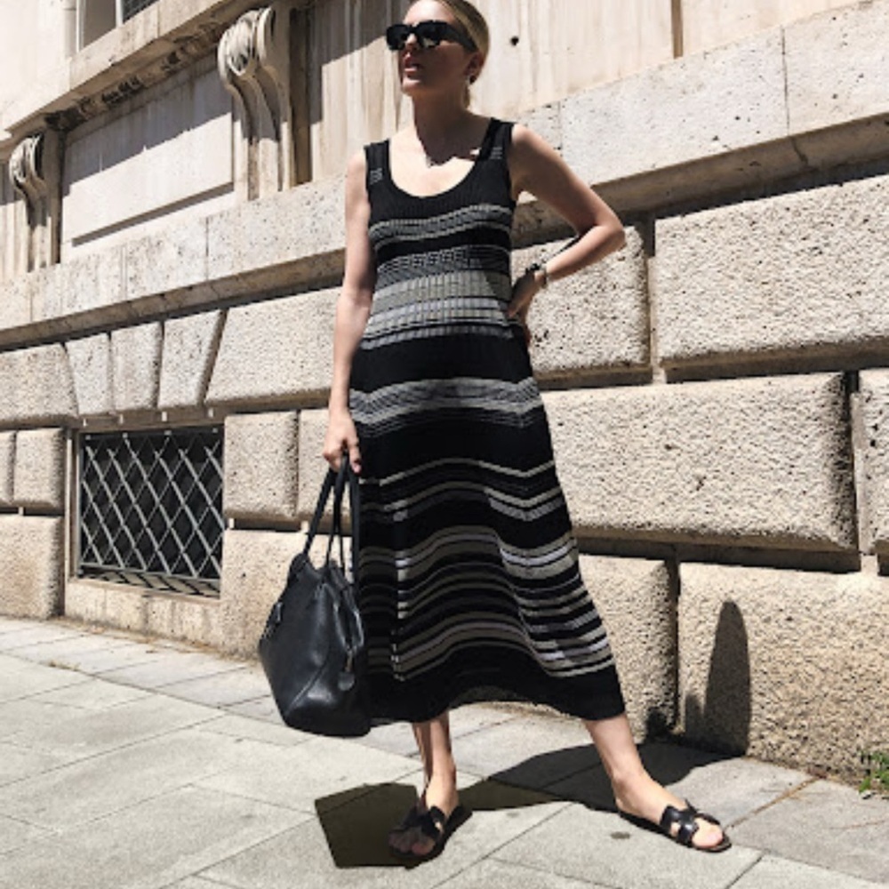 Proenza Schouler Striped Knit Midi Dress SZ XS